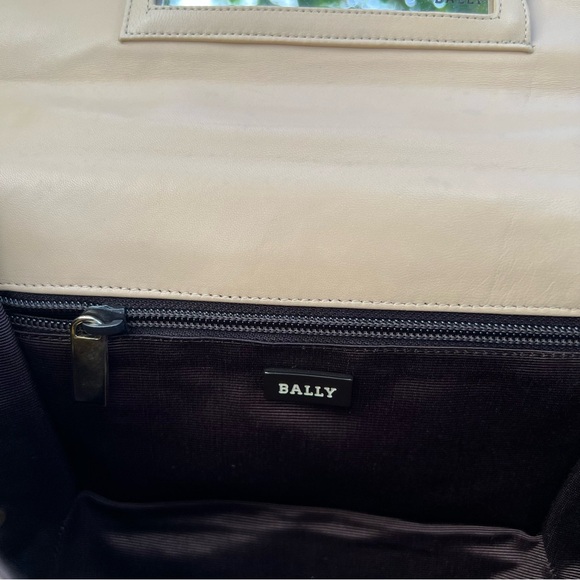 BALLY Shoulder Bag Handbag Leather Beige Crossbody Bag - Picture 10 of 16